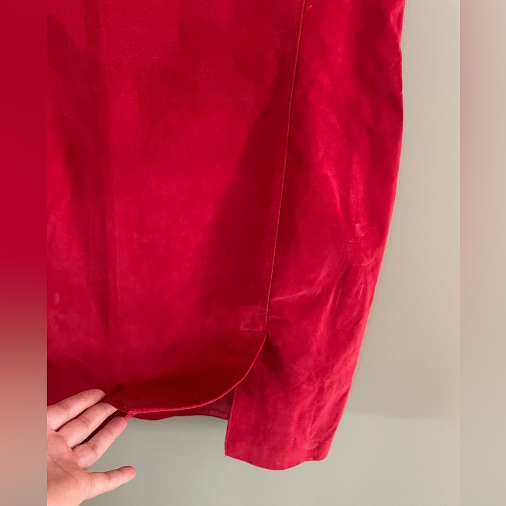 Danier Red Suede Sheath Dress - Picture 2 of 4